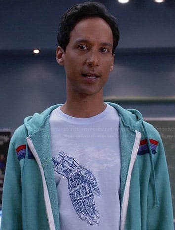 Abed’s mechanical hand tshirt on Community
