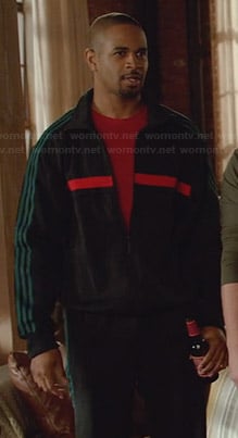 Coach’s track jacket with red stripe on New Girl