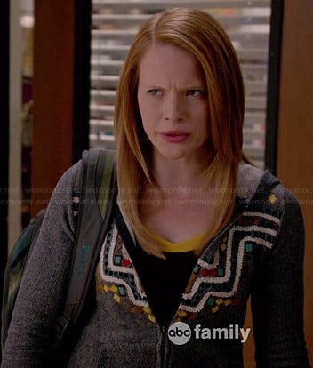 Daphne’s grey embroidered hoodie on Switched at Birth