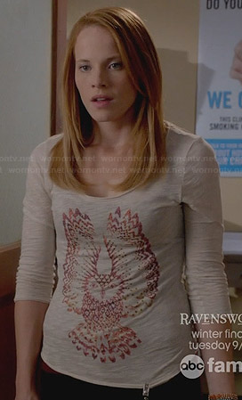 Daphne’s owl graphic top on Switched at Birth