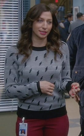 Gina’s grey lightning bolt sweater on Brooklyn Nine-Nine