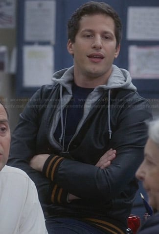 Jake’s leather varsity jacket on Brooklyn Nine-Nine