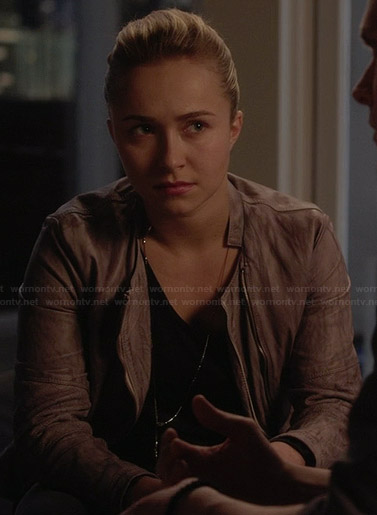 Juliette’s light grey leather jacket on Nashville