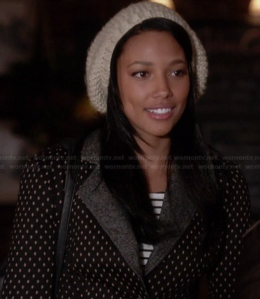 Lacey’s black polka dot blazer on Twisted
