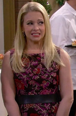 Mel’s purple floral embroidered dress on Melissa and Joey