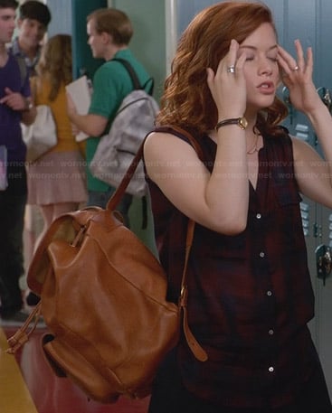 Tessa’s leather backpack on Suburgatory