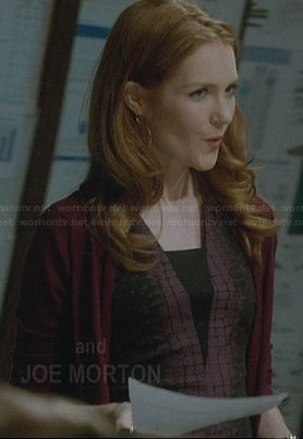 Abby’s purple crocodile print dress on Scandal