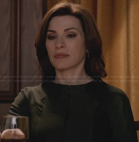 Alicia’s panelled zip front jacket on The Good Wife