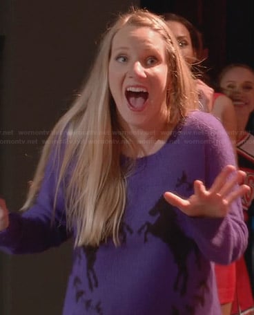 Brittany’s purple horse sweater on Glee