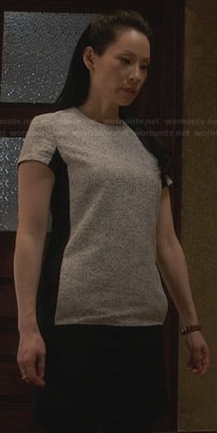Joan’s grey and black t-shirt dress on Elementary