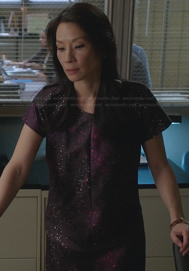 Joan’s purple galaxy dress on Elementary