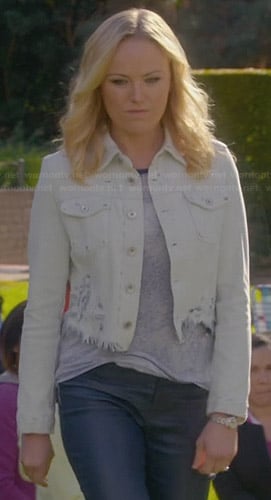 Kate’s frayed denim jacket on Trophy Wife