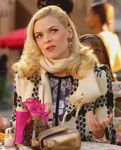 Lemon’s cream and black patterned coat on Hart of Dixie