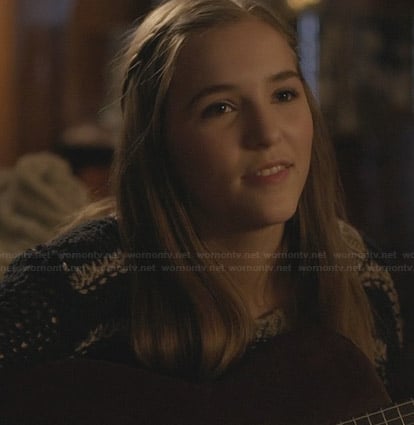 Maddie’s striped knit sweater on Nashville