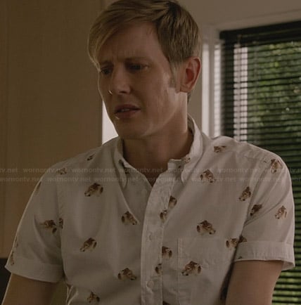 Nolan’s leopard graphic print shirt on Revenge