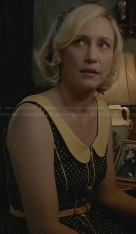 Norma’s black and yellow polka dot dress on Bates Motel
