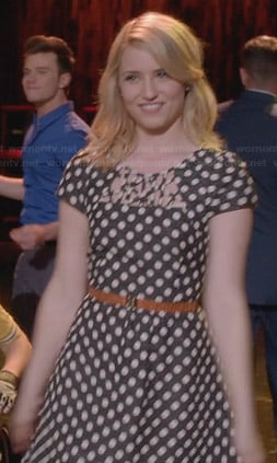 Quinn’s black and white polka dot dress on Glee
