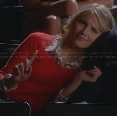 Quinn’s red sweater and polka dot shirt on Glee
