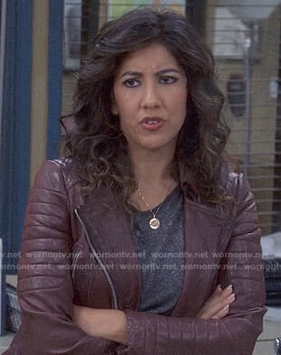 Rosa’s burgundy leather jacket on Brooklyn Nine-Nine