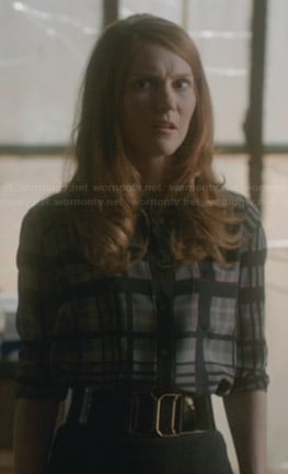 Abby’s grey plaid shirt on Scandal