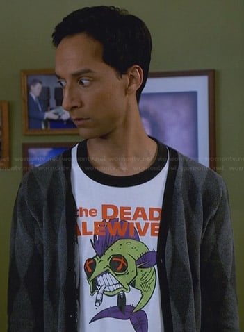Abed’s “The Dead Alewives” tee on Community