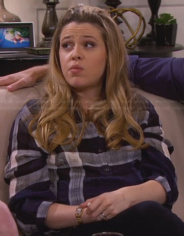 Andi’s blue checked shirt on Friends with Better Lives