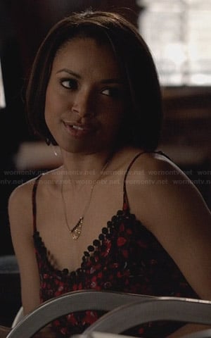 Bonnie’s bobble trimmed top on The Vampire Diaries