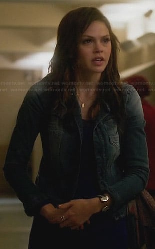 Emery’s collarless denim jacket on Star-Crossed