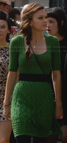 Emery’s green knit sweater dress on Star-Crossed