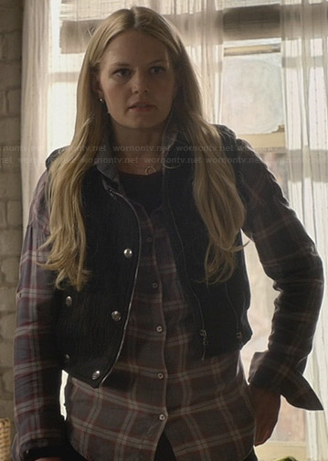 Emma’s grey plaid shirt and black vest on Once Upon a Time