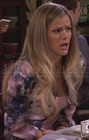 Jules’s watercolor print jacket on Friends with Better Lives