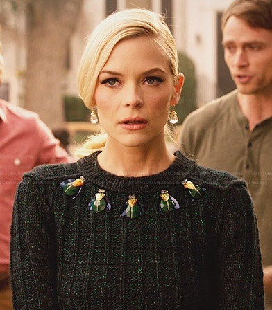 Lemon’s green bug embellished sweater on Hart of Dixie