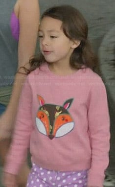 Lily’s pink fox sweater and purple polka dot shorts on Modern Family