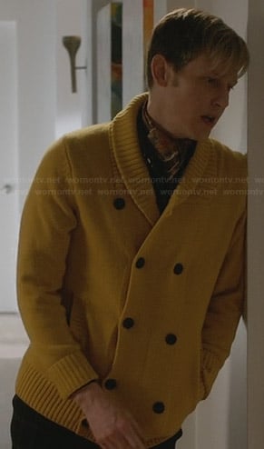Nolan’s yellow double breasted cardigan on Revenge