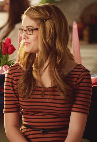 Rose’s orange striped dress on Hart of Dixie