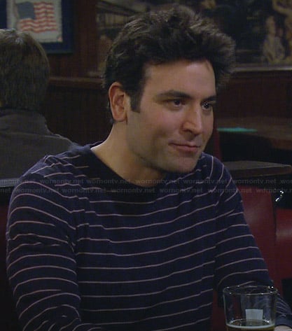 Ted’s navy striped sweater on How I Met Your Mother