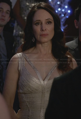 Victoria’s metallic bandage dress on Revenge