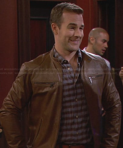 Will’s tan leather jacket on Friends With Better Lives