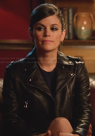 Zoe’s cropped leather biker jacket on Hart of Dixie