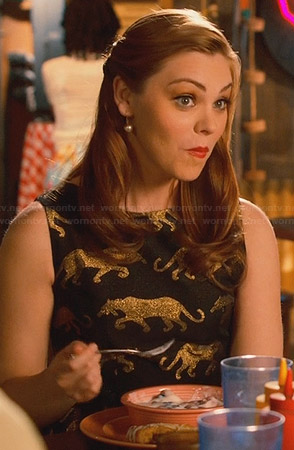 AnnaBeth’s black and gold panther dress on Hart of Dixie