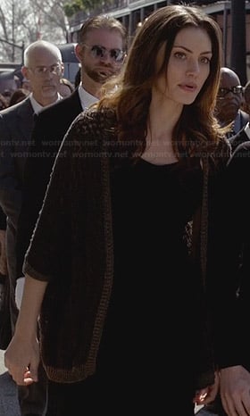 Hayley’s brown crochet cardigan on The Originals