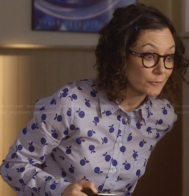 Irene’s apple print shirt on Bad Teacher