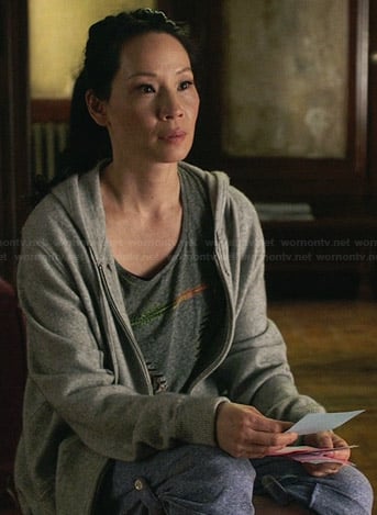 Joan’s feather graphic tee on Elementary