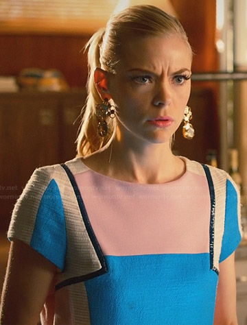 Lemon’s pink and blue colorblock dress with leather trim on Hart of Dixie