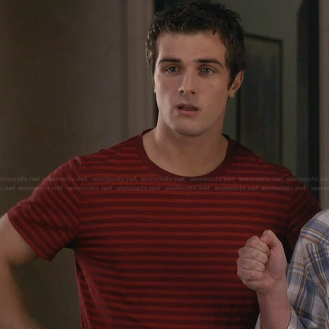 Matty’s red striped t-shirt on Awkward