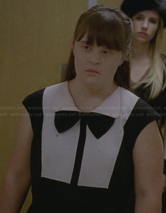 Nan’s black and white collared dress on American Horror Story