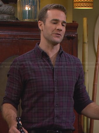 Will’s grey and purple plaid flannel shirt on Friends with Better Lives