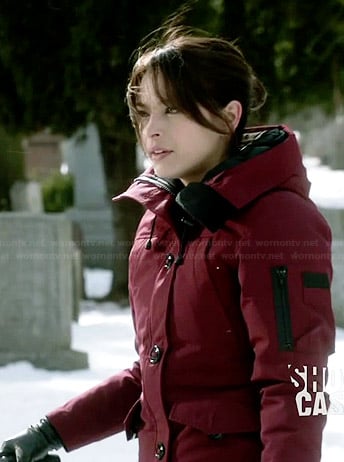 Cat’s red parka on Beauty and the Beast