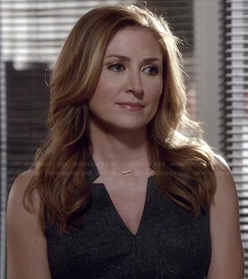 Maura’s grey notch neck dress on Rizzoli and Isles