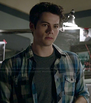 WornOnTV: Stiles's blue checked=